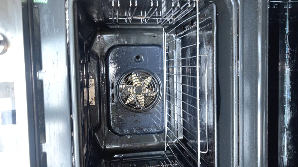 Oven interior after a deep clean